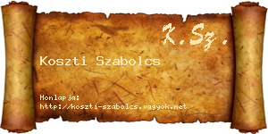 Koszti Szabolcs névjegykártya
