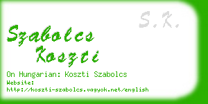 szabolcs koszti business card